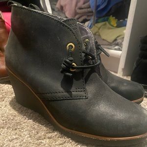 Sperry black womens wedges